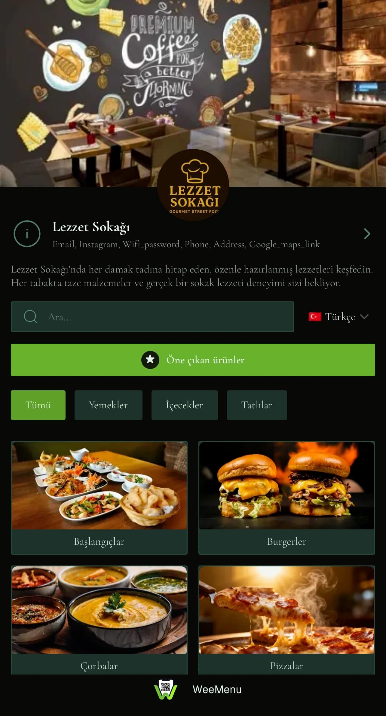 WeeMenu default profile preview